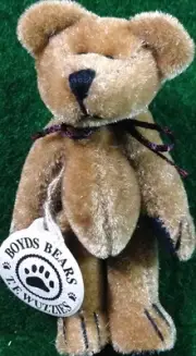 BOYDS BEARS 1999 Trevor F. Wuzzie MINIATURE Poseable LT BROWN Bear 595160-08 Ret
