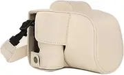 MegaGear MG1449 Canon EOS M50 (15-45mm) Ever Ready Leather Camera Case and Strap - White