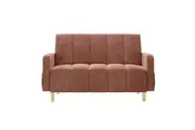 Anica 2 Seater Velvet Sofa Bed - Blush