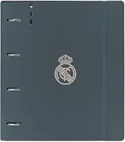 Safta Real Madrid 3rd Team 24/25 Ring Binder with 4 Rings of 35 mm Replacement with 100 A4 Sheets Ideal for Children of Different Ages Comfortable and Versatile Quality and, Gray, M, Casual