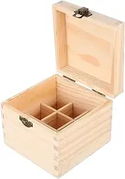 UTHCLO 1 PC Essential Oil Storage Box Essential Oil Bottle Holder with Buckle Durable Wooden Display Rack for Aromatherapy Bottles Stylish Travel Case