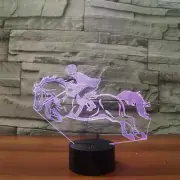 3D Illusion Night Light Horse Riding USB Touch Change Gift Light Home Decor