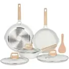 ESLITE LIFE Nonstick Frying Pan Skillet Set with Lids, Healthy Granite Coatin...