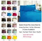 New Percale Fitted Sheet Set Fitted With 38cm Wall 21 Colors For All Bed Sizes