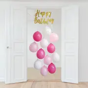 Pink Happy Birthday Balloon Door Kit