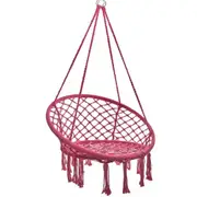 Macrame Hammock Hanging Rocking Chair, Suitable for Bedroom, Outdoor, Children, Adults, Huge Load-bearing Capacity（Red）