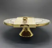 CIROA LUXE VELLUTO SCROLL 11” PEDESTAL CAKE PLATTER STAND W/ SERVER GOLD/WHITE