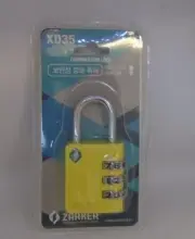 [ZARKER XD35] Padlock- 3 Digit Combination Lock for Gym, Sports, School Yellow