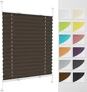 Temporary Shade Blinds 35 x 230 cm Easy Install No Tools Needed Quick Fix Self Adhesive Blinds Temporary Window Blinds for Window Door Brown