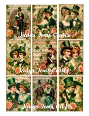 (9) St. Patricks Day Couples Collage~Card Toppers or Pocket Pen Pal Swaps~#302N