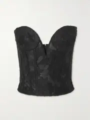 [Rosamosario] Rosamosario - Mystery Of Roulette Strapless Lace Bustier Top - Black - x large x large Black