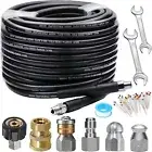 100 ft WEST BAY Sewer Jetter Kit for Pressure Washer, 5800PSI Drain Cleaner Ho..