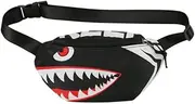 [VoutE] Toddler Bag,Cute Cartoon Shark Mini Fanny Pack,Kids Sports Running Purse Waist Pack Belt Bum Bag for Boys,Grils(Black)