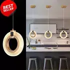 Modern LED Pendant Light | 24W Crystal Chandelier | Gold Ring