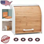 Extra Large Bamboo Bread Box with Adjustable Shelf - Stylish Kitchen Storage