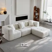 Sorrento Modular Sofa 3 Seater With Ottoman – Beige Flannel