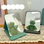 PU Leather Folding Mirror Square Shape Makeup Mirror Domestic
