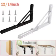 Heavy Duty Folding Shelf Brackets Wall Mounted Triangle Shelf Bracket Pack of 2
