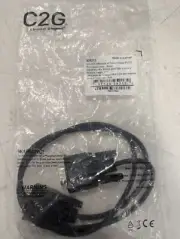 C2G 25213 DB9 M/F Serial RS232 Extension Cable, Black (3 Feet, 0.91 Meters) NEW