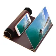 12" 3D HD Rollable Wood Phone Screen Magnifier Video Movie Amplifier For Smart Phone RED COLOR