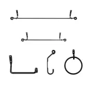 5 pcs Bathroom Hardware Set Heavy Duty Hook Toilet Paper Holder Towel Ring Bar