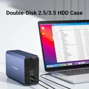 2.5/3.5 Inch Dual Bay External Hard Drive Enclosure Array Cabinet SATA Hard Disk