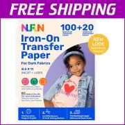 Versatile 8.5x11 Inch Iron-On Heat Transfer Paper for Dark Fabrics - 100 Sheets