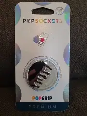 PopSockets Swappable PopGrip Expanding Stand and Grip - Chrome Drip Silver