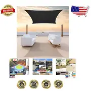 Custom Black UV Block Sun Shade Sail 190 GSM - 7' x 14' Heavy Duty Protection