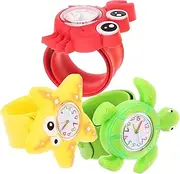 [GLSTOY] 3pcs Theme Boy Girl Watches Sea Animals Slap Watch Cartoon Digital for Boy Girl Safe Material Fun and Durable Design Present for Boys and Girls