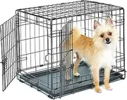 Midwest Homes for Pets Newly Enhanced Single & Double Door New World Dog Crate, Includes Leak-Proof Pan, Floor Protecting Feet, & New Patented Features