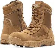 [NORTIV 8] Men's Tactical Military Work Boots Side Zipper Outdoor Motorcycle Combat Boots 8 Inches 2.0 Trooper-pro