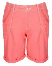 Autograph 24 Coral Long roll hem POCKETS belt loops zip front SHORTS pockets NEW