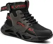 [ORISTACO] Steel Toe Safety High-Cut Boot, Breathable Lightweight Smash-Proof Industries Construction Work Shoes