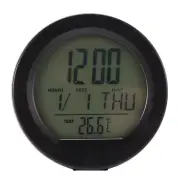 Car Solar Clock with Backlight LCD Digital Display Car Interior7674