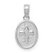 14K White Gold Mini Fleur De Lis Charm