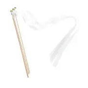 15Pcs Wedding Party Ribbon Streamers Sticks for Party Celebration White