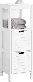 SoBuy Freestanding Cabinet with 2 Drawers and Shelf Cupboard for Bathroom Bedroom FRG127-W