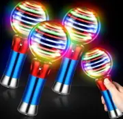 9 Pack of Light Up Spinning Ball Wand Flashing LED Magic Show Spin Lights Toy