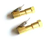 2 STRAIGHT BRASS LOCK-ON TIRE INFLATOR AIR CHUCKS HOSE