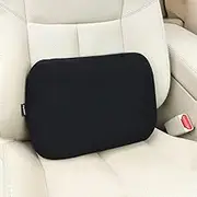 Carwales Emulsion Lumbar Support Pillow for Car Driving Seat Relax Soft Lower Back Support Home Office Chair Cushion Desk Accessories Waist Pain Relief Black