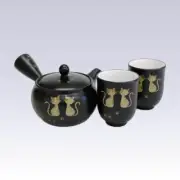 Tokoname Kyusu Teapot set - AKIRA - Tabby cat - 330cc/ml - 1pot & 2yunomi cups