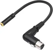 Right Angle XLR to 3.5mm Cable Compact Balanced 1/8 inch Mini Jack to XLR Cable for Power Amplifiers Microphones Mixers, 3.5 F to XLR Female