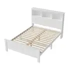 Artiss Bed Frame Double Size Wooden Mattress Base with 3 Shelves Headboard