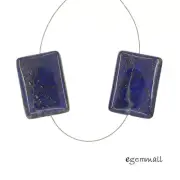 2 Natural Lapis Lazuli Flat Rectangle Pendant Beads 18x25mm Grade AB #72075