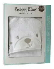 [Bubba Blue] Wish Upon a Star Novelty Bear Hooded Bath Towel in White