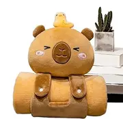 Nap Mats For Preschool - Portable Cute Soft Capybara Kids Blanket - Comfortable Kids' Plush Toy Pillows For Christmas Or Valentine's Day