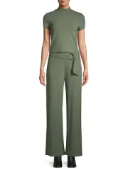 No Boundaries Juniors Womens Mock Neck Pant Two Piece Set Green Size 3XL