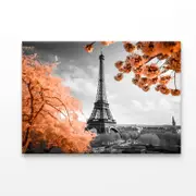 Black Peach Eiffel Tower Print 100% Australian Made 120 x 90cm (Acrylic)