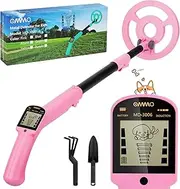 OMMO Metal Detector, Adjustable 27.5”-37.8” Metal Detector for Kids with Intuitive LCD Display, Lightweight Kids Metal Detectors with 6” Search Coil for Exploration Hiking